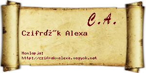 Czifrák Alexa névjegykártya
